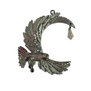 Spoontiques Pewter Eagle Ornament Crystal 3" #2341 Suncatcher